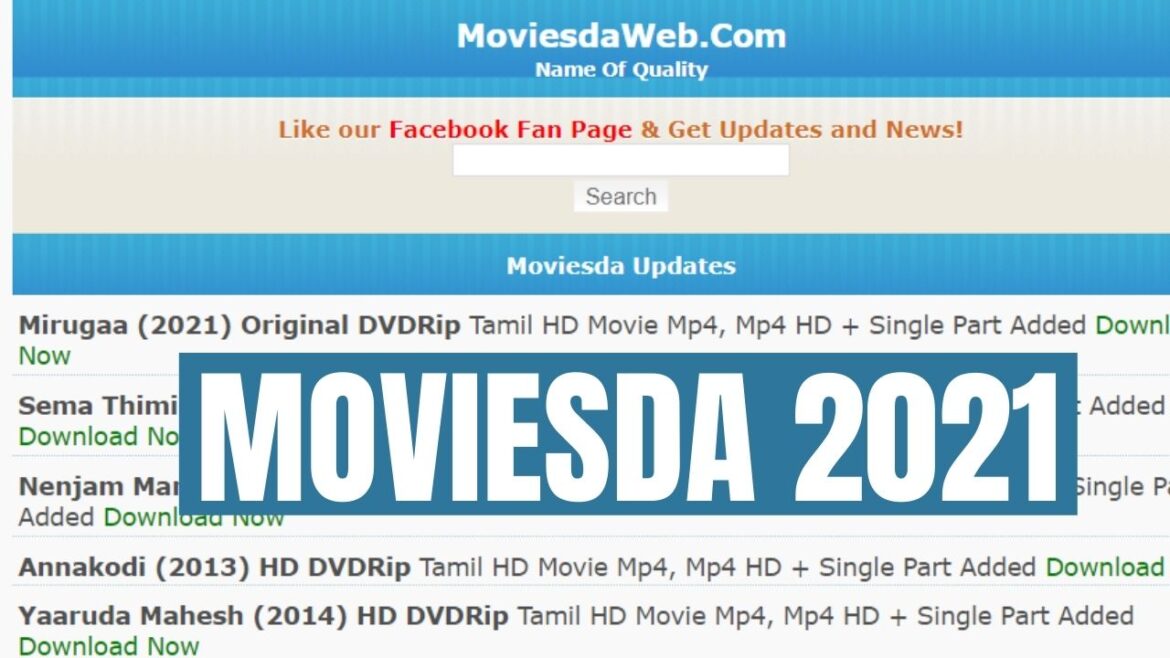 moviesda 2021 the best website to Watch Movies, shows online for free